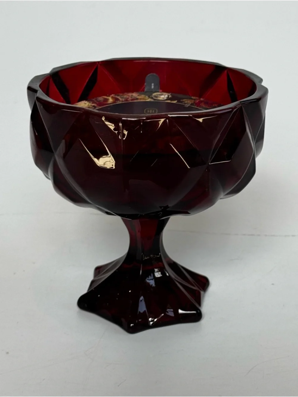 Threshold Faceted Coup Haunt Couture Large Glass Filled Red Wax 14.5oz Candle - Picture 5 of 9